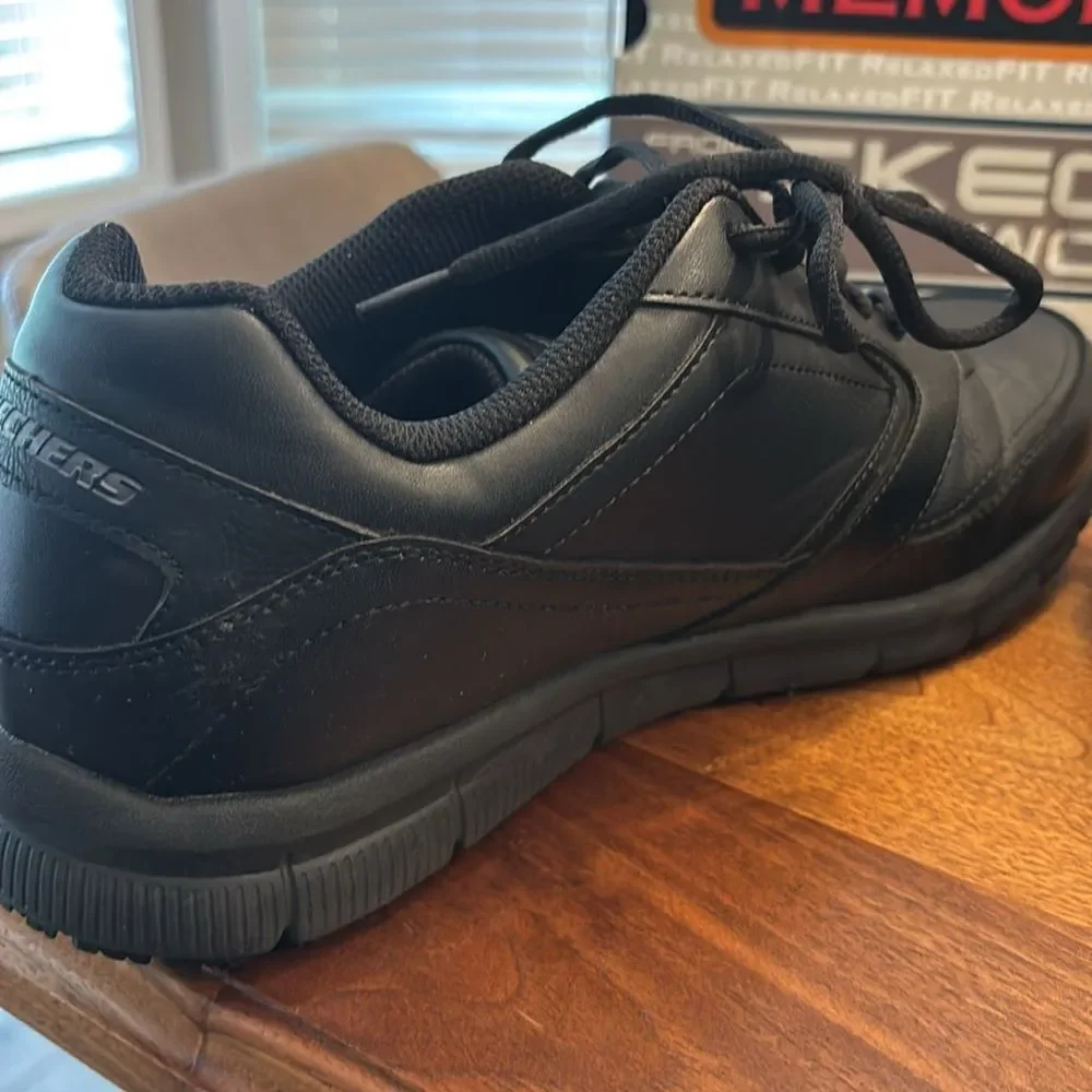 Skechers Work Men's Black Nampa Memory Foam Relaxed Fit Service Shoe Size 12